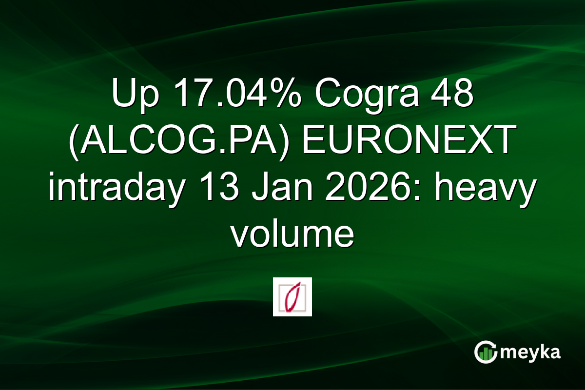 Up 17.04% Cogra 48 (ALCOG.PA) EURONEXT intraday 13 Jan 2026: heavy volume