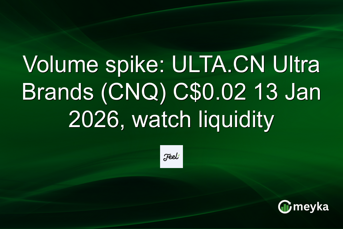 Volume spike: ULTA.CN Ultra Brands (CNQ) C$0.02 13 Jan 2026, watch liquidity