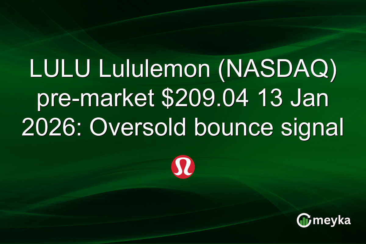 LULU Lululemon (NASDAQ) pre-market $209.04 13 Jan 2026: Oversold bounce signal