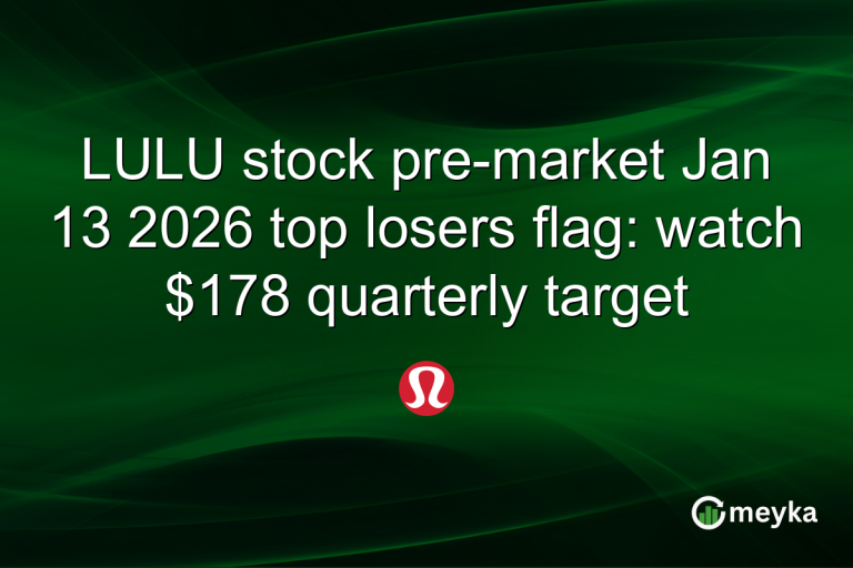 LULU stock pre-market Jan 13 2026 top losers flag: watch $178 quarterly target