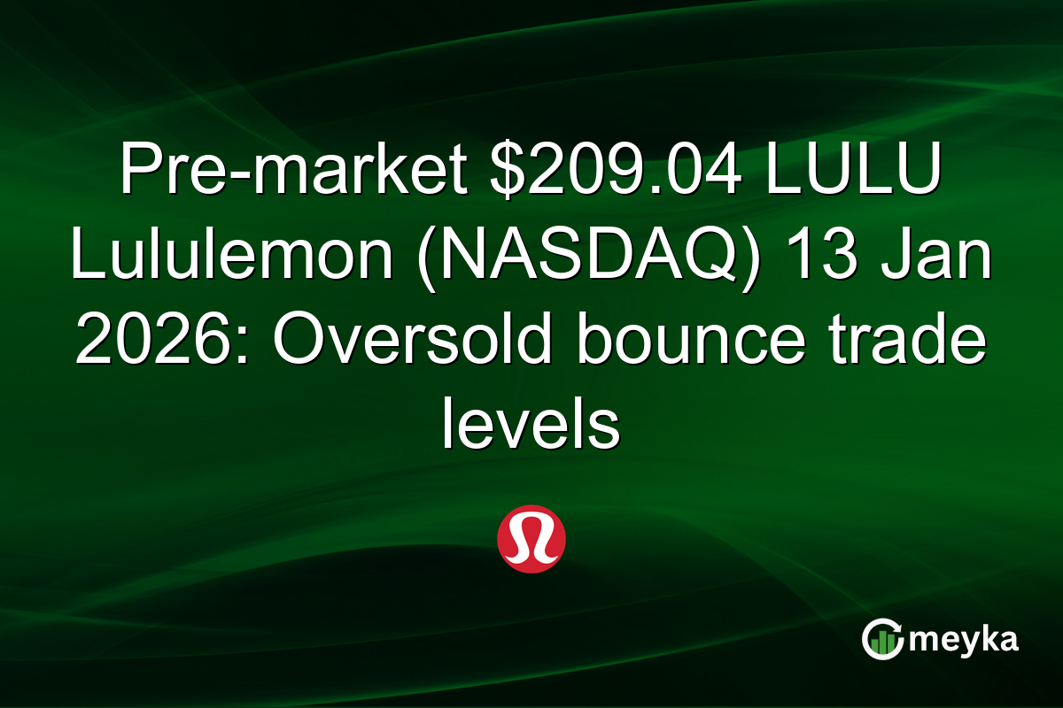 Pre-market $209.04 LULU Lululemon (NASDAQ) 13 Jan 2026: Oversold bounce trade levels