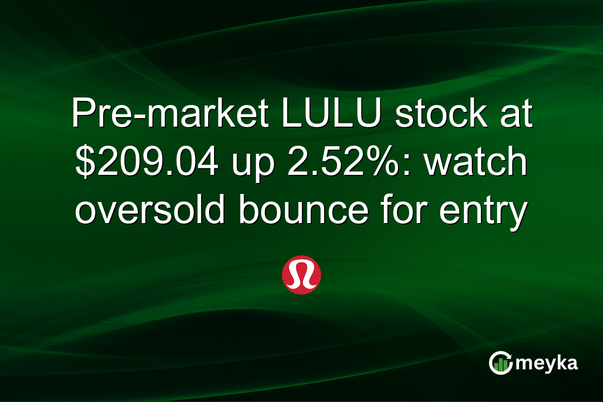 Pre-market LULU stock at $209.04 up 2.52%: watch oversold bounce for entry