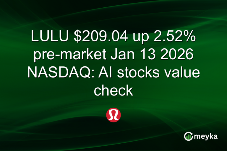 LULU $209.04 up 2.52% pre-market Jan 13 2026 NASDAQ: AI stocks value check