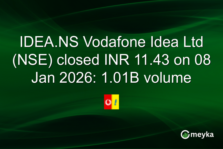 IDEA.NS Vodafone Idea Ltd (NSE) closed INR 11.43 on 08 Jan 2026: 1.01B volume
