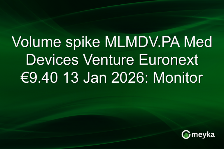 Volume spike MLMDV.PA Med Devices Venture Euronext €9.40 13 Jan 2026: Monitor