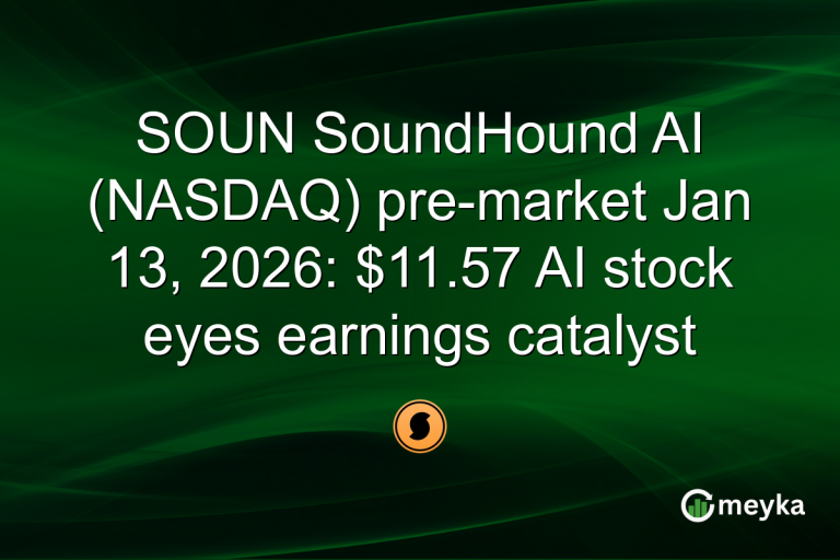 SOUN SoundHound AI (NASDAQ) pre-market Jan 13, 2026: $11.57 AI stock eyes earnings catalyst