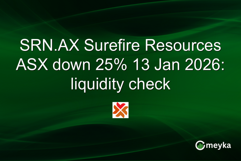 SRN.AX Surefire Resources ASX down 25% 13 Jan 2026: liquidity check