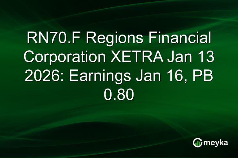 RN70.F Regions Financial Corporation XETRA Jan 13 2026: Earnings Jan 16, PB 0.80