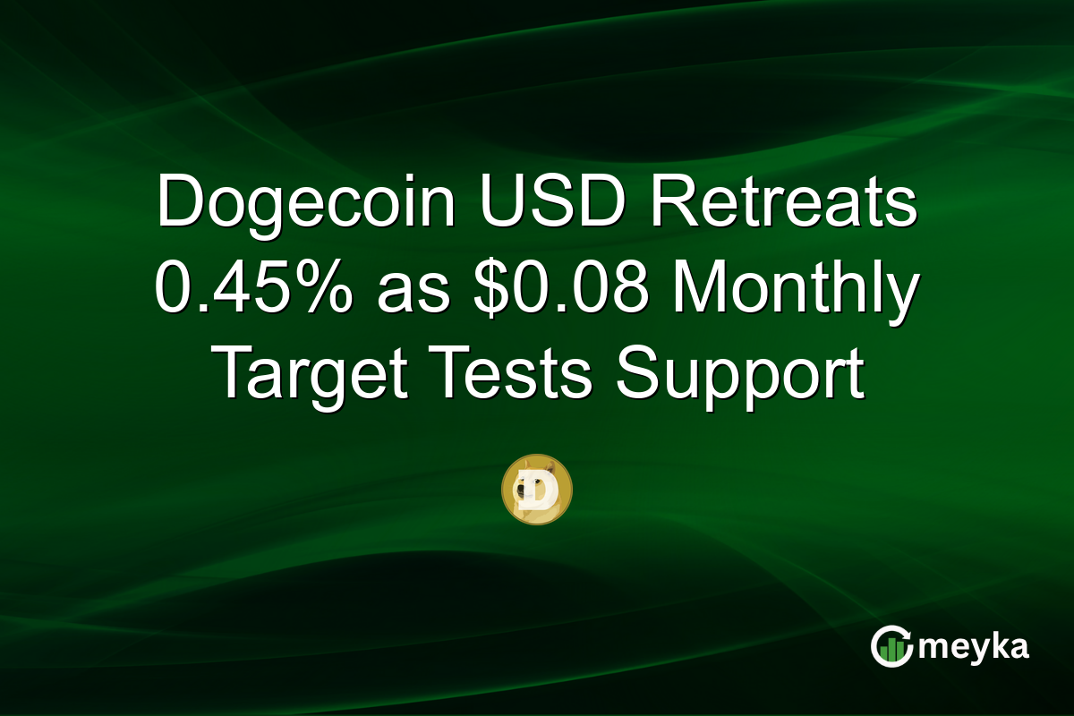 Dogecoin USD Retreats 0.45% as $0.08 Monthly Target Tests Support