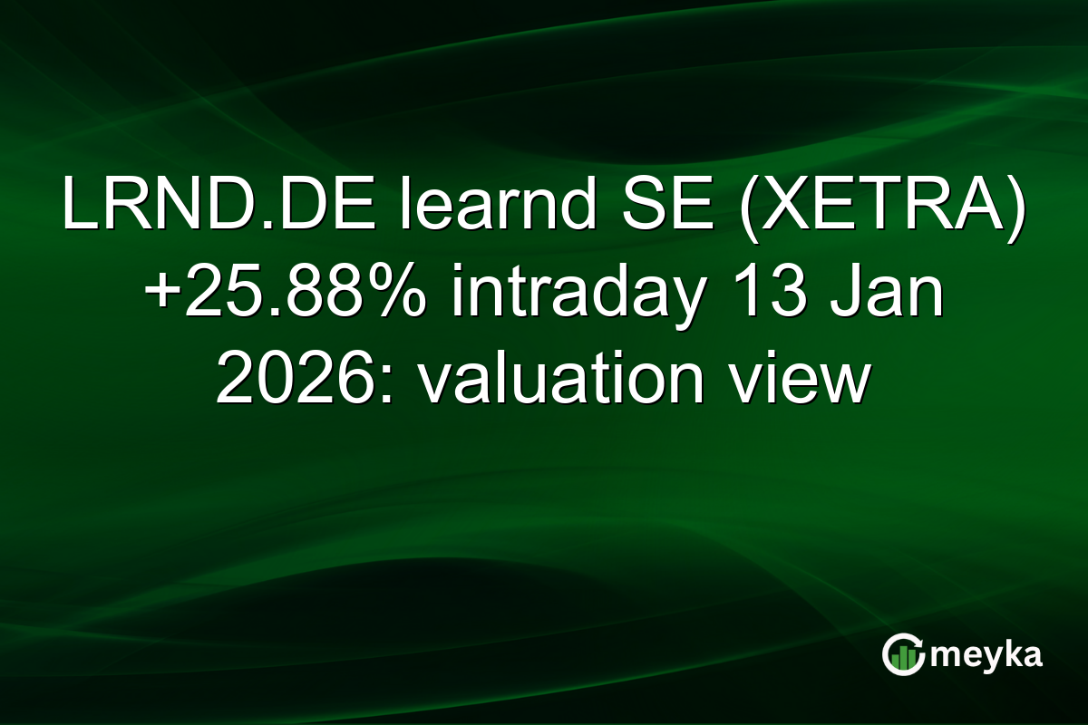 LRND.DE learnd SE (XETRA) +25.88% intraday 13 Jan 2026: valuation view