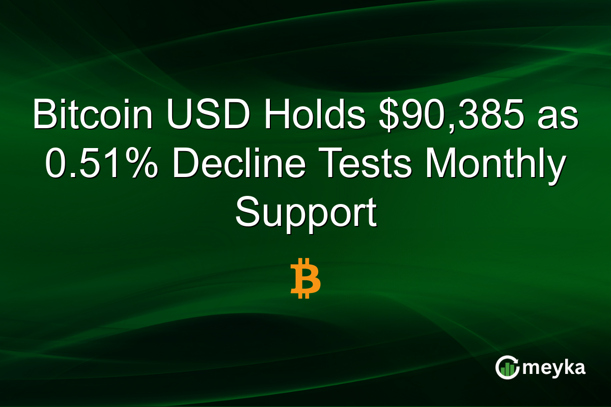 Bitcoin USD Holds $90,385 as 0.51% Decline Tests Monthly Support