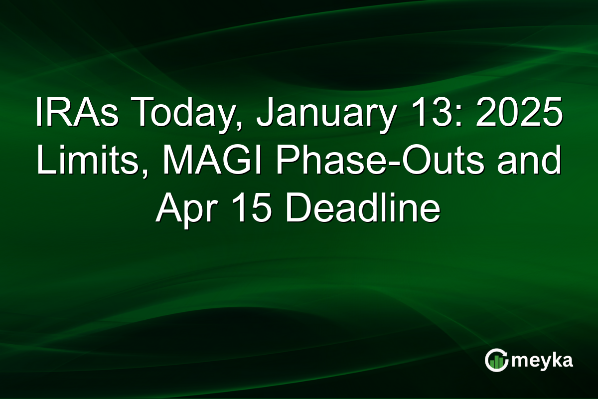 IRAs Today, January 13: 2025 Limits, MAGI Phase-Outs and Apr 15 Deadline