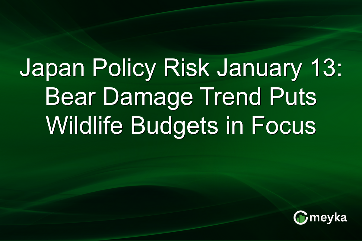 Japan Policy Risk January 13: Bear Damage Trend Puts Wildlife Budgets in Focus