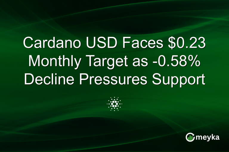 Cardano USD Faces $0.23 Monthly Target as -0.58% Decline Pressures Support