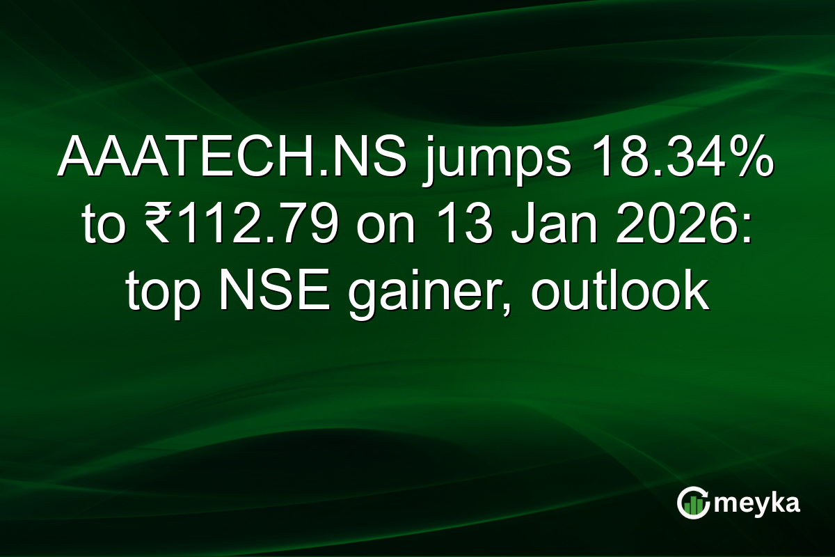 AAATECH.NS jumps 18.34% to ₹112.79 on 13 Jan 2026: top NSE gainer, outlook