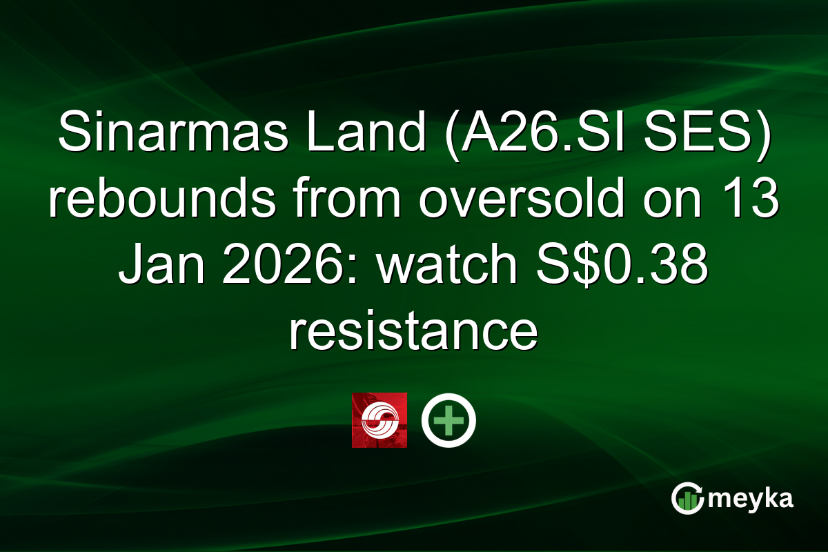 Sinarmas Land (A26.SI SES) rebounds from oversold on 13 Jan 2026: watch S$0.38 resistance
