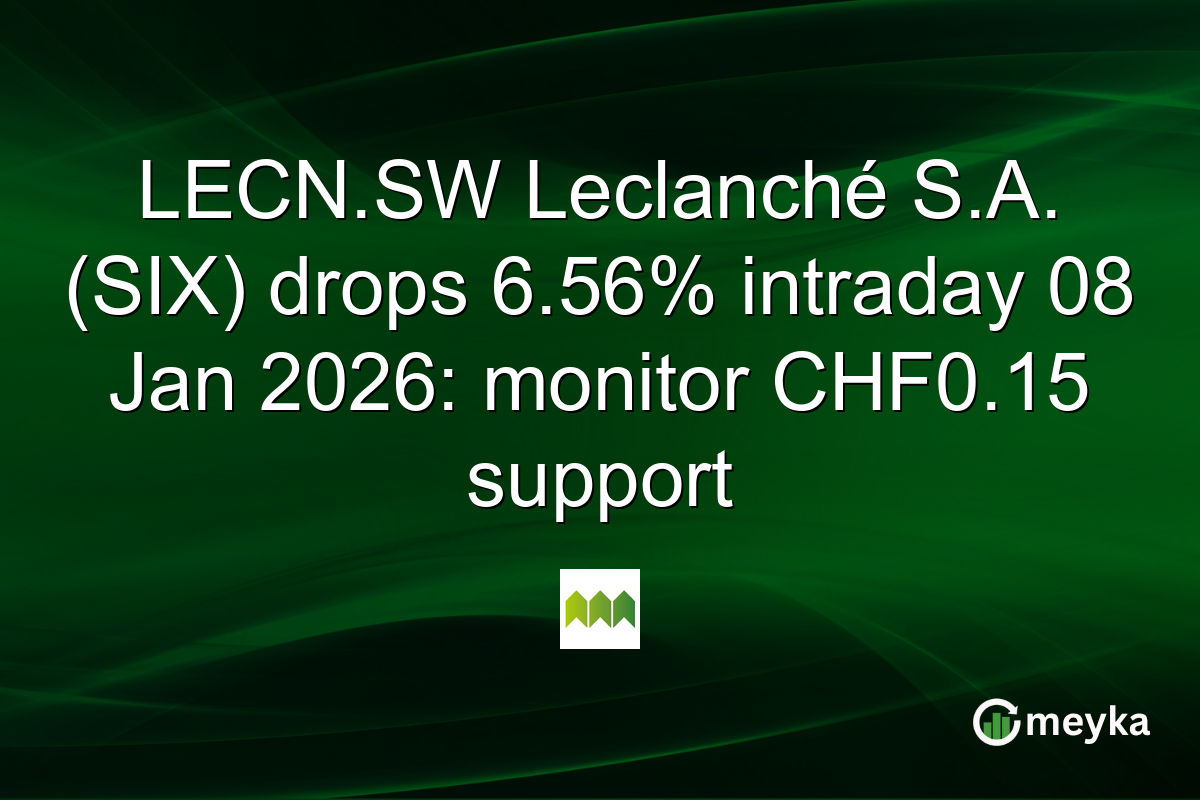LECN.SW Leclanché S.A. (SIX) drops 6.56% intraday 08 Jan 2026: monitor CHF0.15 support