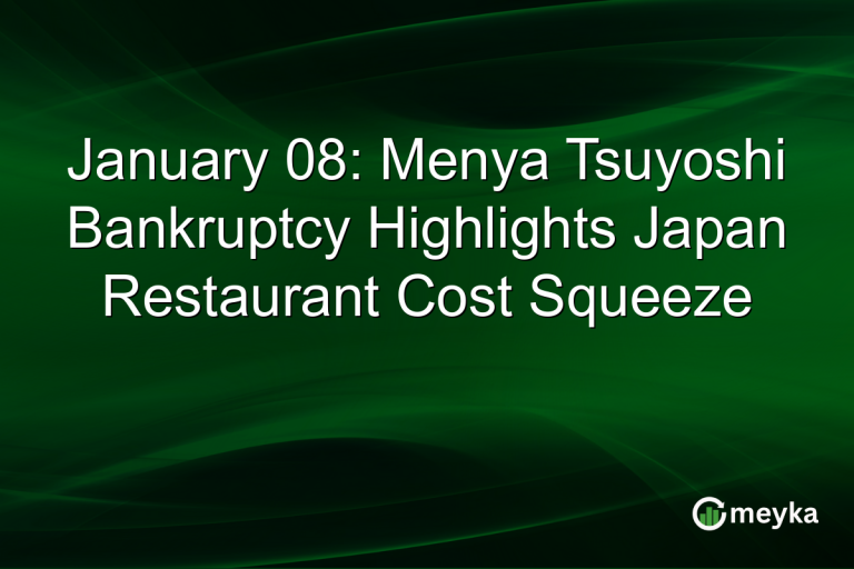 January 08: Menya Tsuyoshi Bankruptcy Highlights Japan Restaurant Cost Squeeze
