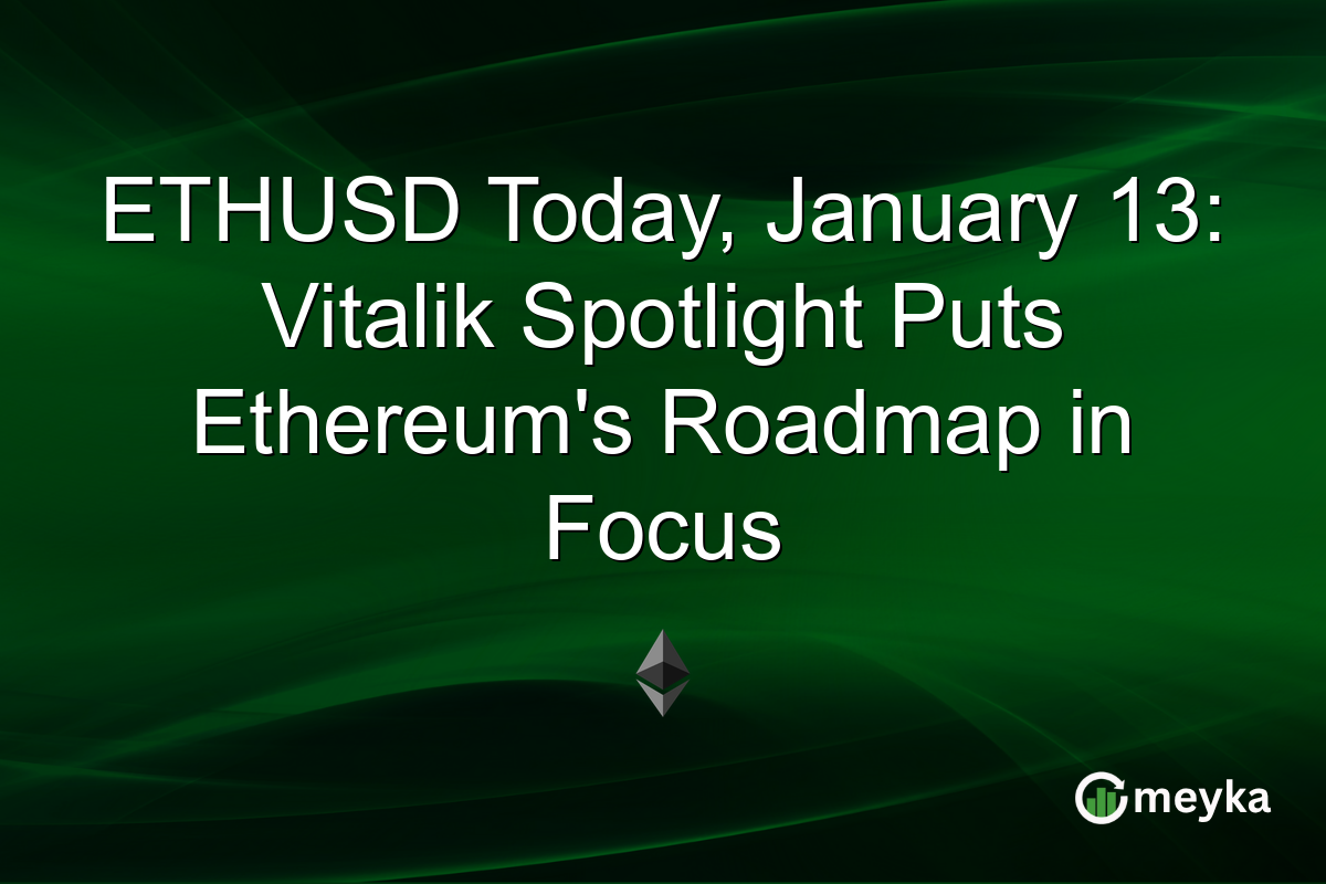 ETHUSD Today, January 13: Vitalik Spotlight Puts Ethereum's Roadmap in Focus