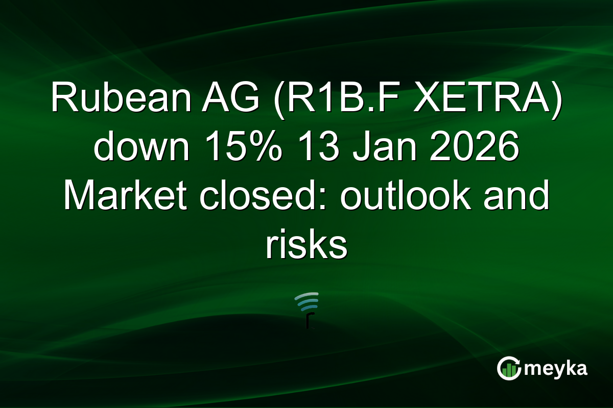 Rubean AG (R1B.F XETRA) down 15% 13 Jan 2026 Market closed: outlook and risks