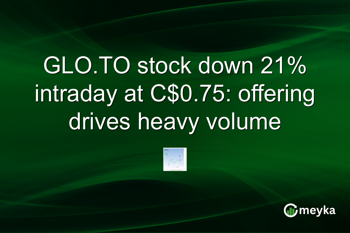 GLO.TO stock down 21% intraday at C$0.75: offering drives heavy volume