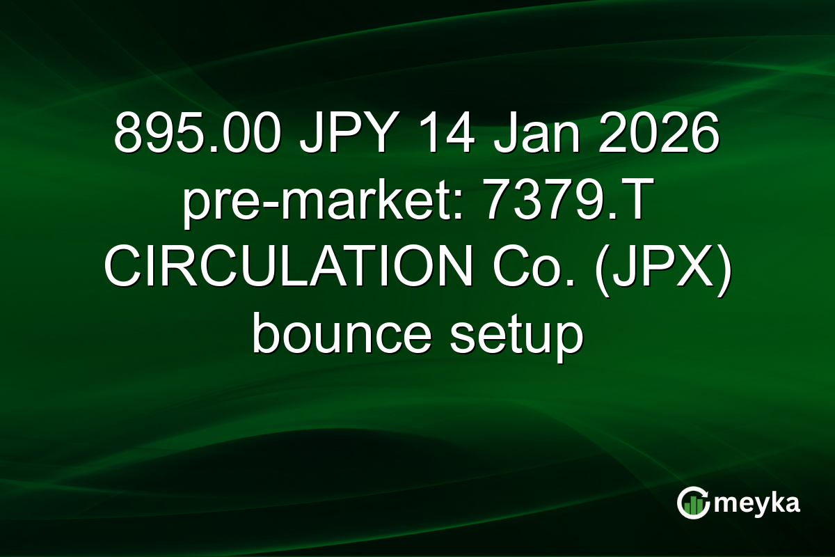895.00 JPY 14 Jan 2026 pre-market: 7379.T CIRCULATION Co. (JPX) bounce setup