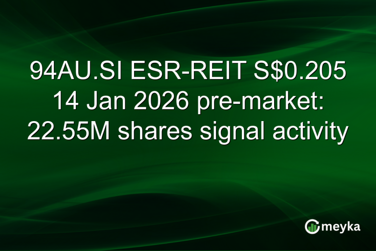 94AU.SI ESR-REIT S$0.205 14 Jan 2026 pre-market: 22.55M shares signal activity