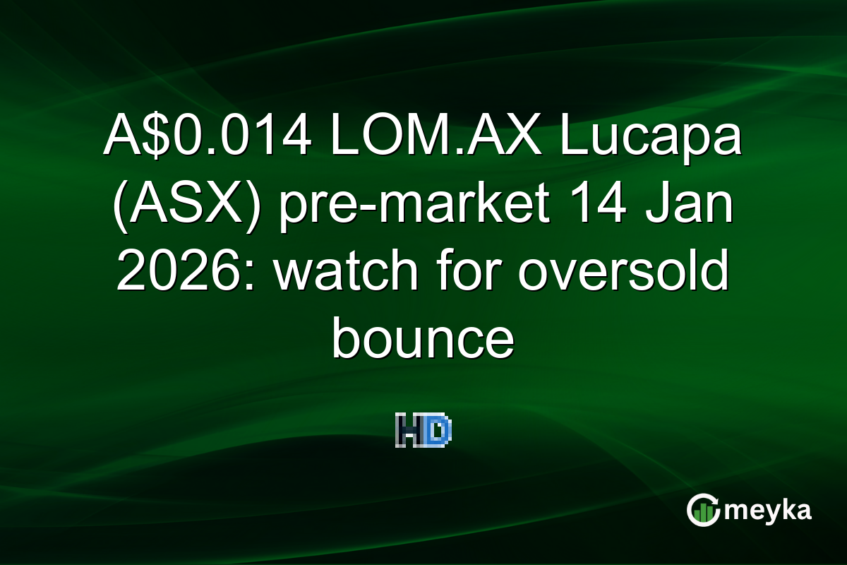 A$0.014 LOM.AX Lucapa (ASX) pre-market 14 Jan 2026: watch for oversold bounce