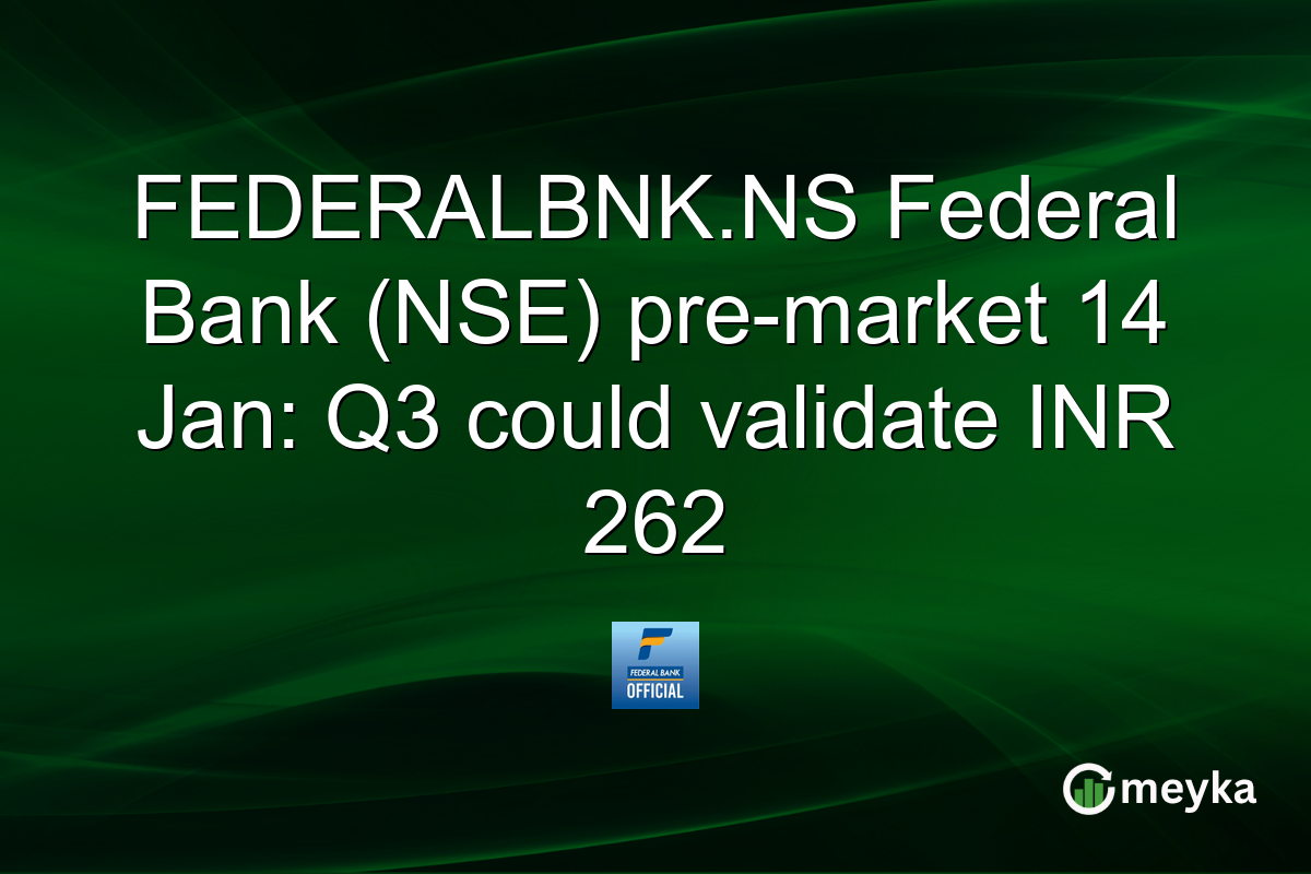 FEDERALBNK.NS Federal Bank (NSE) pre-market 14 Jan: Q3 could validate INR 262