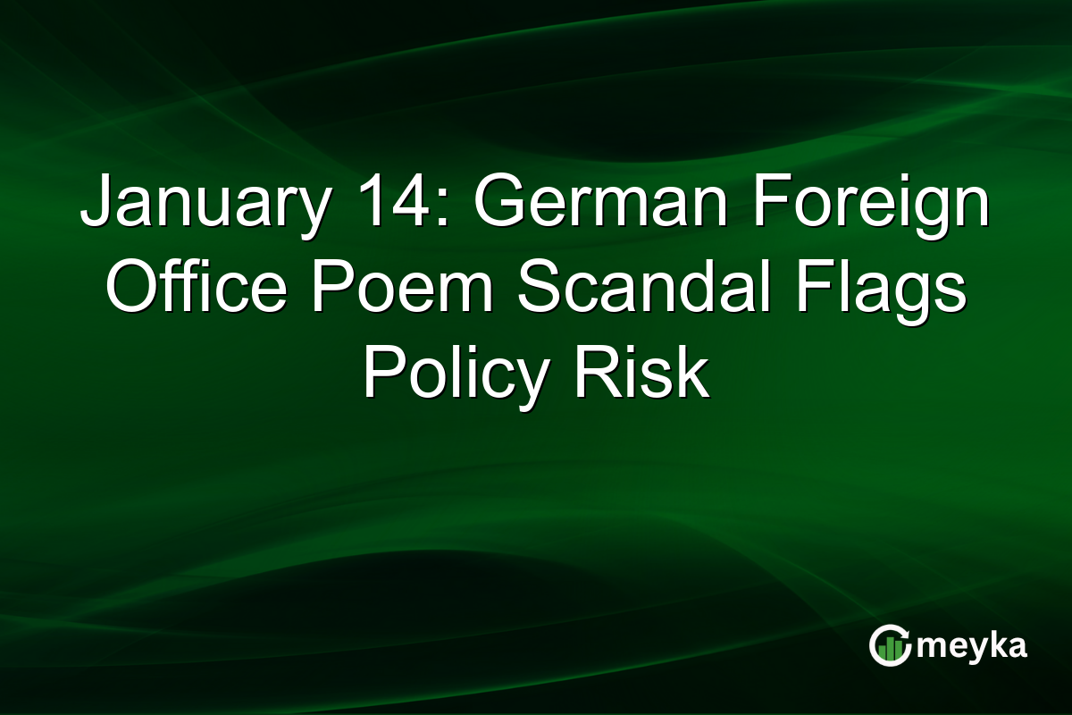January 14: German Foreign Office Poem Scandal Flags Policy Risk
