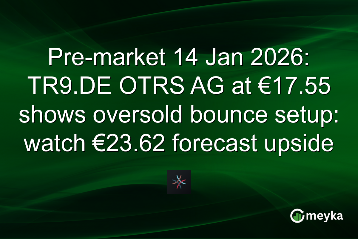 Pre-market 14 Jan 2026: TR9.DE OTRS AG at €17.55 shows oversold bounce setup: watch €23.62 forecast upside