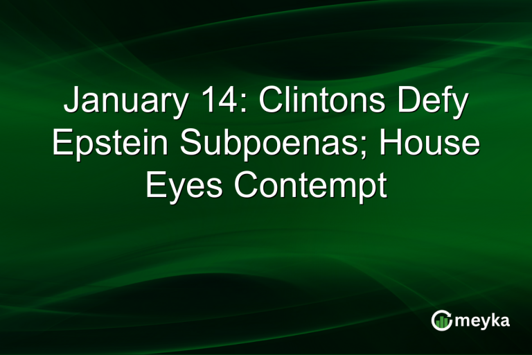 January 14: Clintons Defy Epstein Subpoenas; House Eyes Contempt