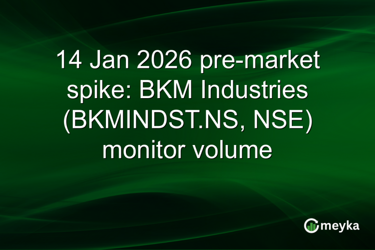 14 Jan 2026 pre-market spike: BKM Industries (BKMINDST.NS, NSE) monitor volume