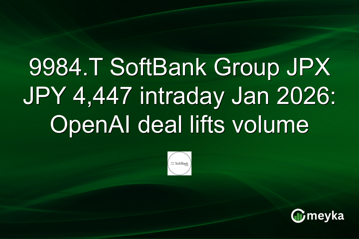 9984.T SoftBank Group JPX JPY 4,447 intraday Jan 2026: OpenAI deal lifts volume