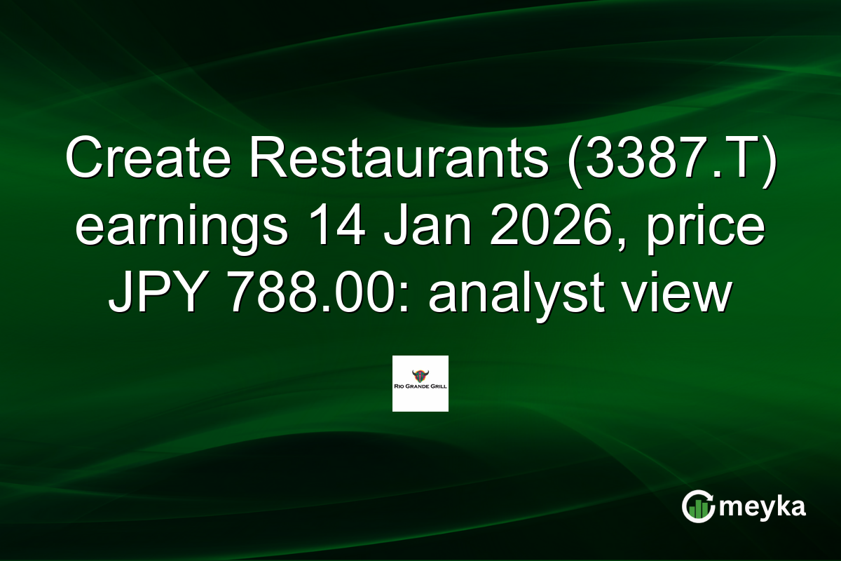 Create Restaurants (3387.T) earnings 14 Jan 2026, price JPY 788.00: analyst view