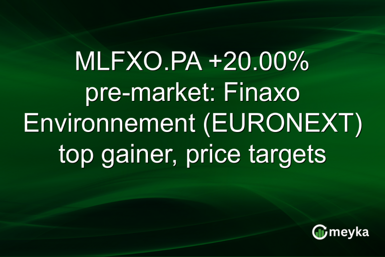 MLFXO.PA +20.00% pre-market: Finaxo Environnement (EURONEXT) top gainer, price targets