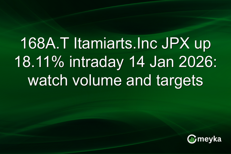 168A.T Itamiarts.Inc JPX up 18.11% intraday 14 Jan 2026: watch volume and targets
