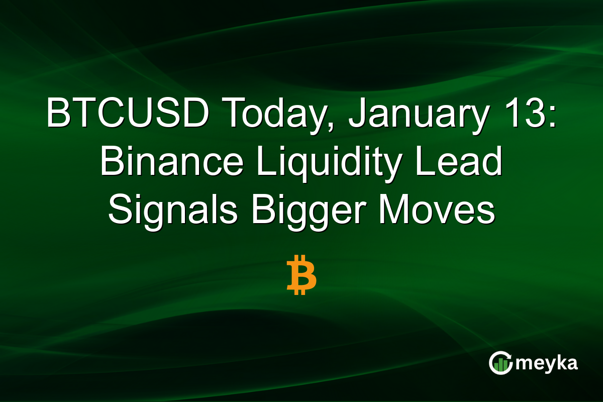 BTCUSD Today, January 13: Binance Liquidity Lead Signals Bigger Moves