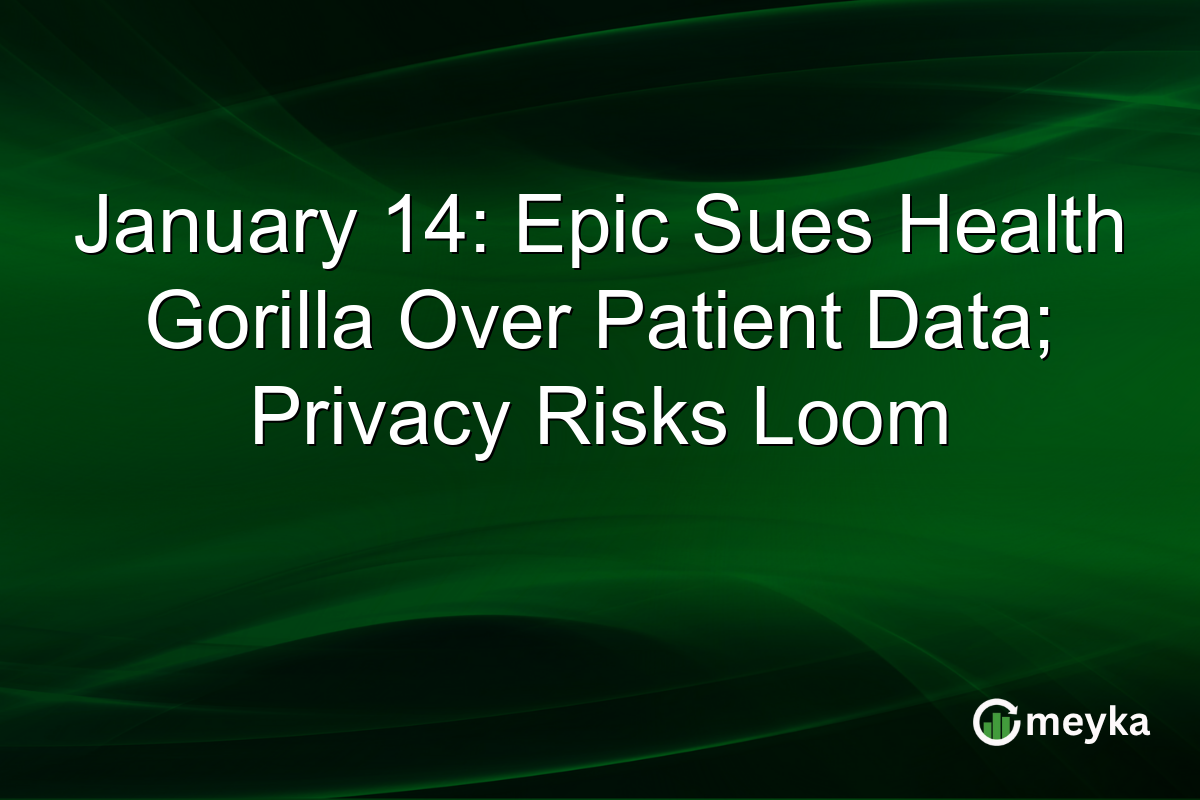 January 14: Epic Sues Health Gorilla Over Patient Data; Privacy Risks Loom