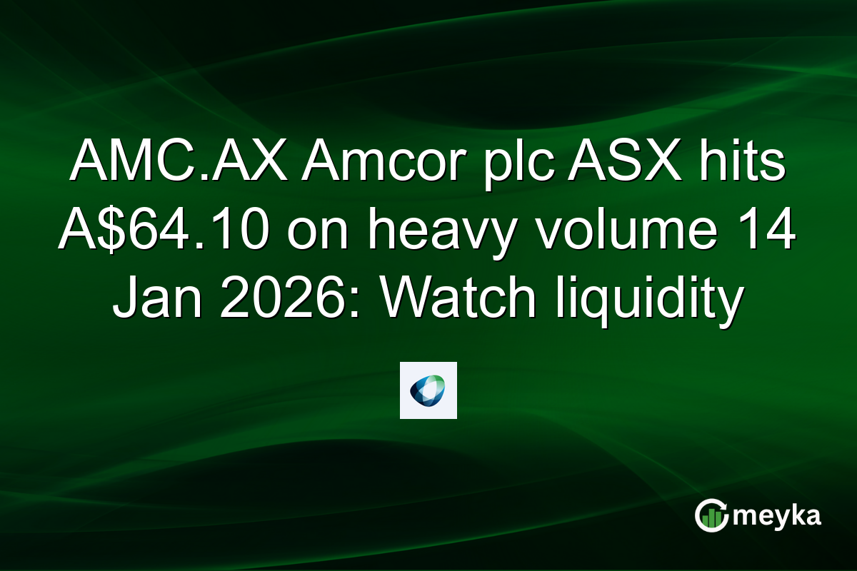 AMC.AX Amcor plc ASX hits A$64.10 on heavy volume 14 Jan 2026: Watch liquidity