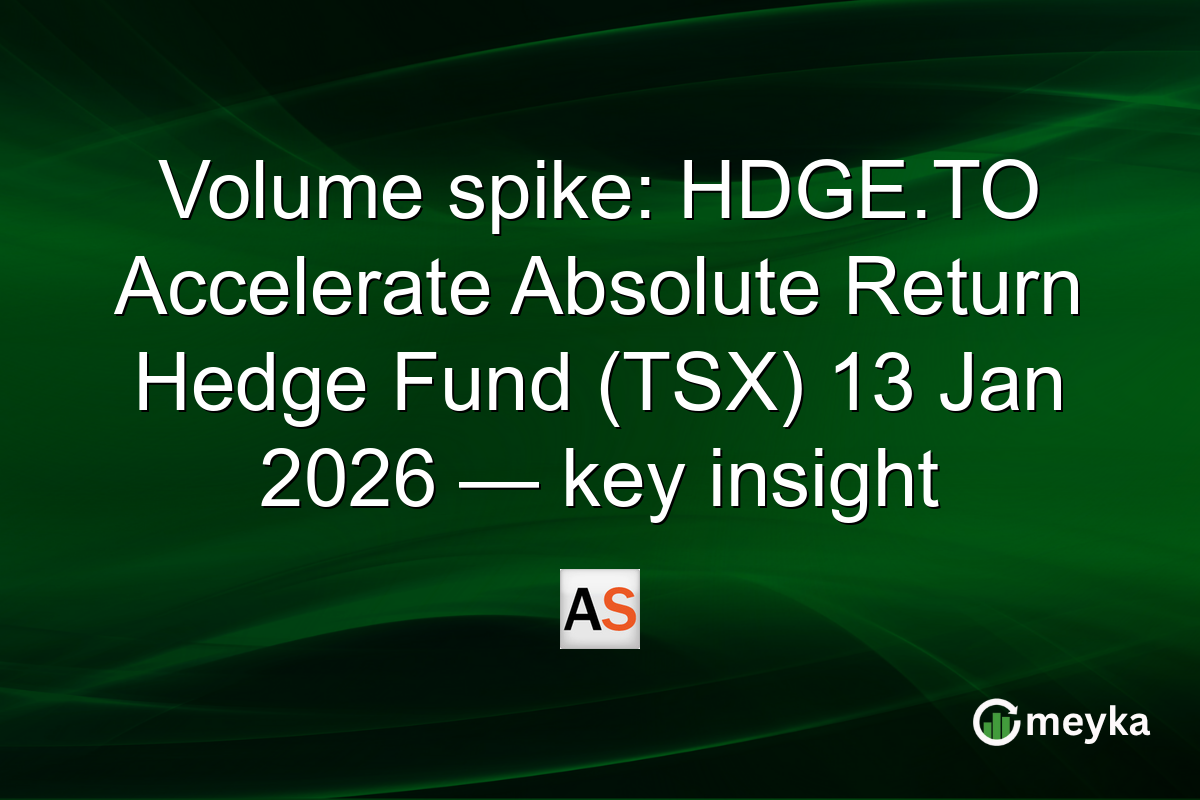 Volume spike: HDGE.TO Accelerate Absolute Return Hedge Fund (TSX) 13 Jan 2026 — key insight