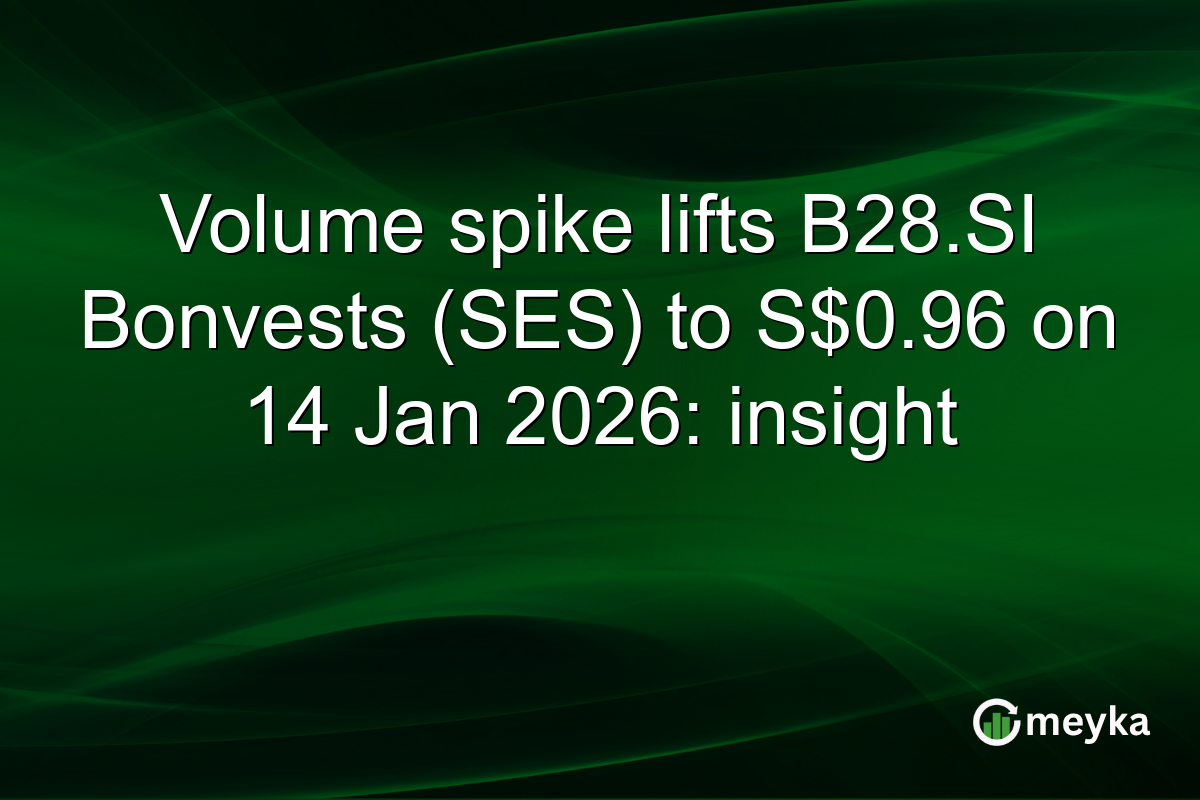 Volume spike lifts B28.SI Bonvests (SES) to S$0.96 on 14 Jan 2026: insight