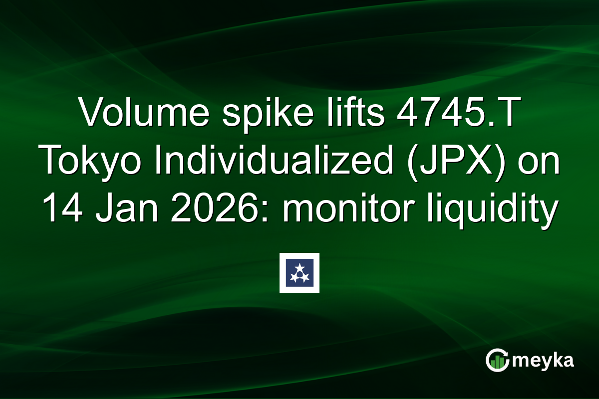 Volume spike lifts 4745.T Tokyo Individualized (JPX) on 14 Jan 2026: monitor liquidity