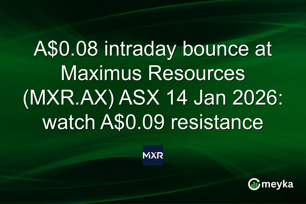 A$0.08 intraday bounce at Maximus Resources (MXR.AX) ASX 14 Jan 2026: watch A$0.09 resistance