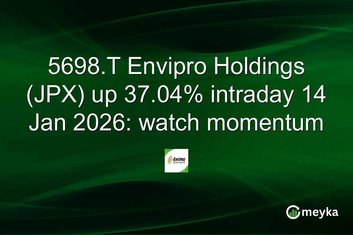 5698.T Envipro Holdings (JPX) up 37.04% intraday 14 Jan 2026: watch momentum