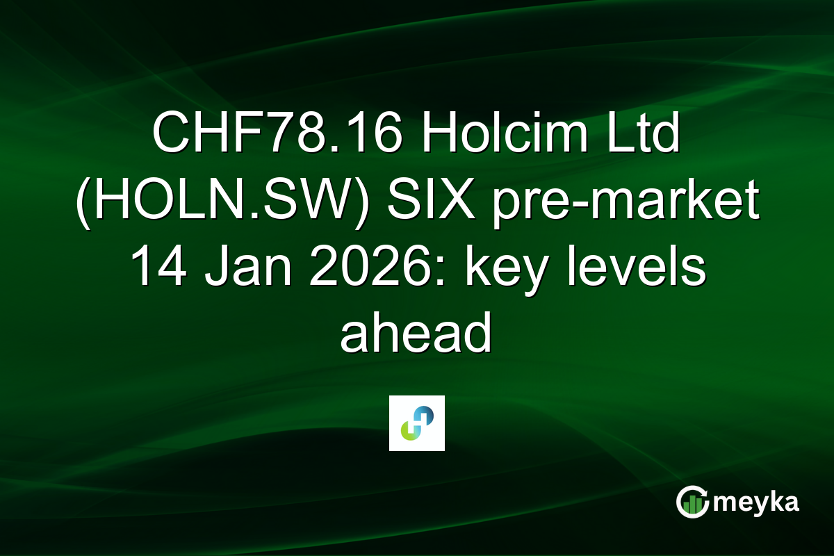 CHF78.16 Holcim Ltd (HOLN.SW) SIX pre-market 14 Jan 2026: key levels ahead