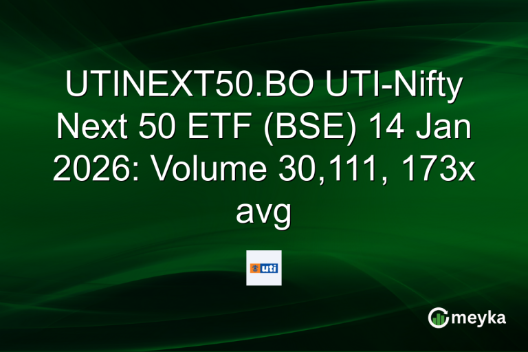 UTINEXT50.BO UTI-Nifty Next 50 ETF (BSE) 14 Jan 2026: Volume 30,111, 173x avg