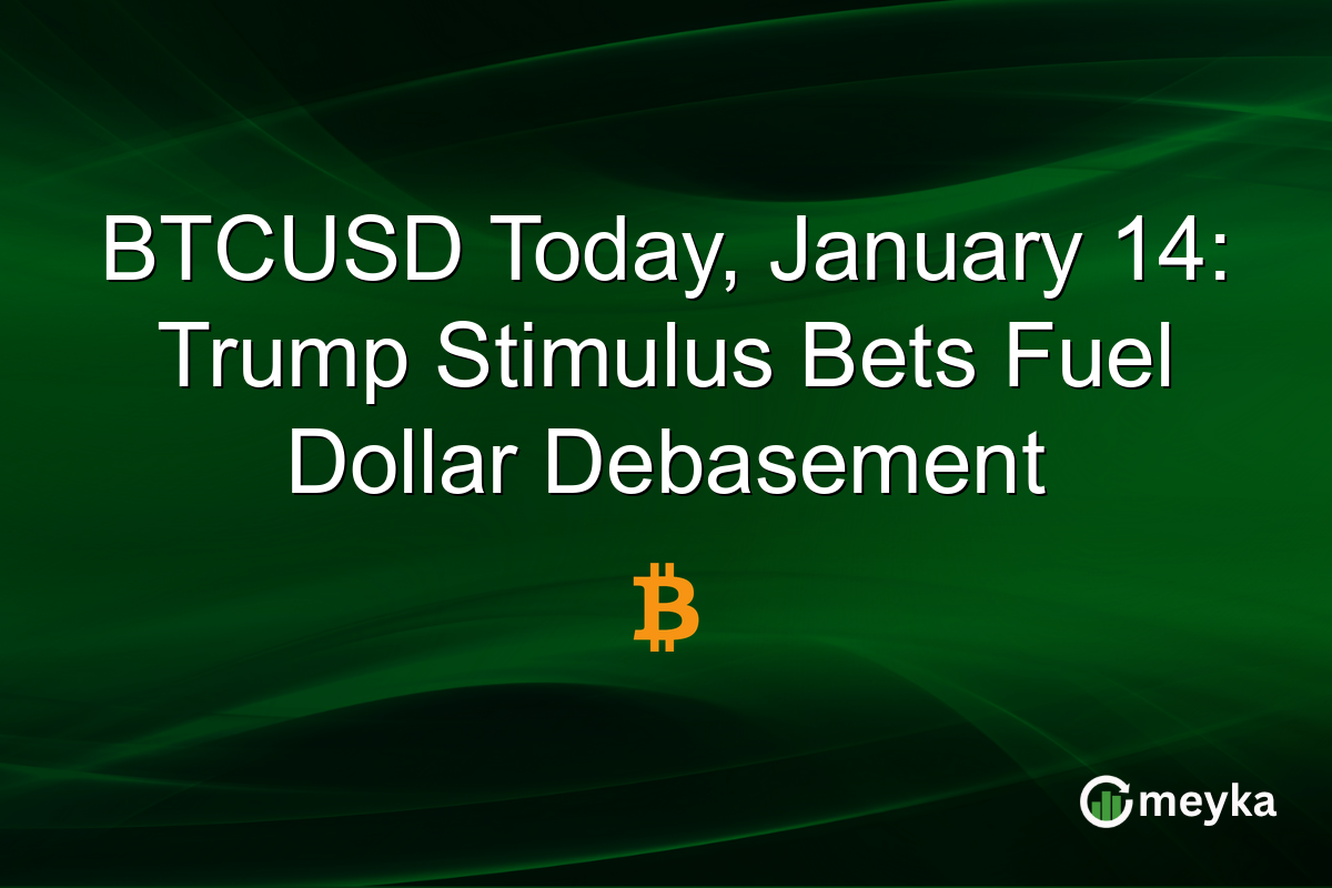 BTCUSD Today, January 14: Trump Stimulus Bets Fuel Dollar Debasement