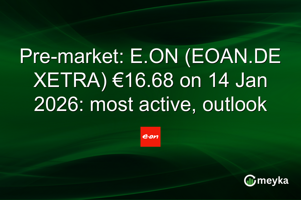 Pre-market: E.ON (EOAN.DE XETRA) €16.68 on 14 Jan 2026: most active, outlook