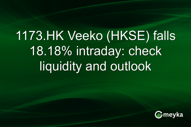 1173.HK Veeko (HKSE) falls 18.18% intraday: check liquidity and outlook